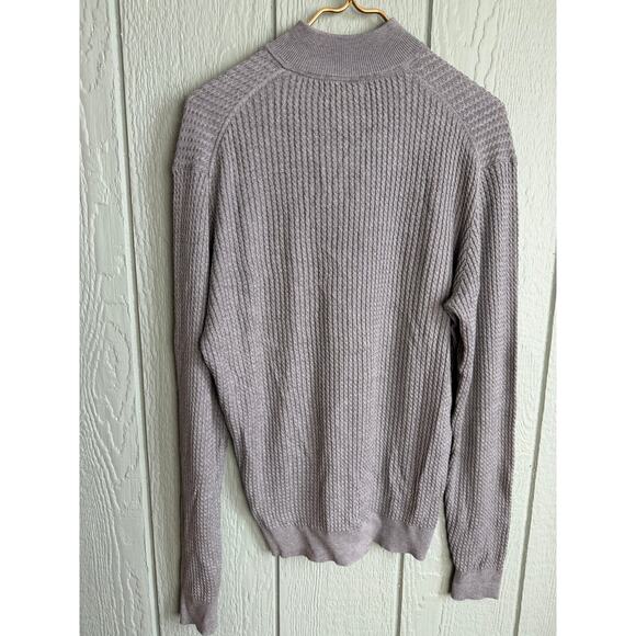 Tulliano Silk/Cotton Luxury Quarter Zip Sweater – Men’s M – Gray - Picture 5 of 6